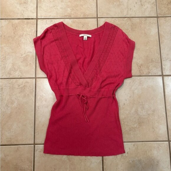 Merona Women's Deep Red V-Neck Blouse - Picture 1 of 4
